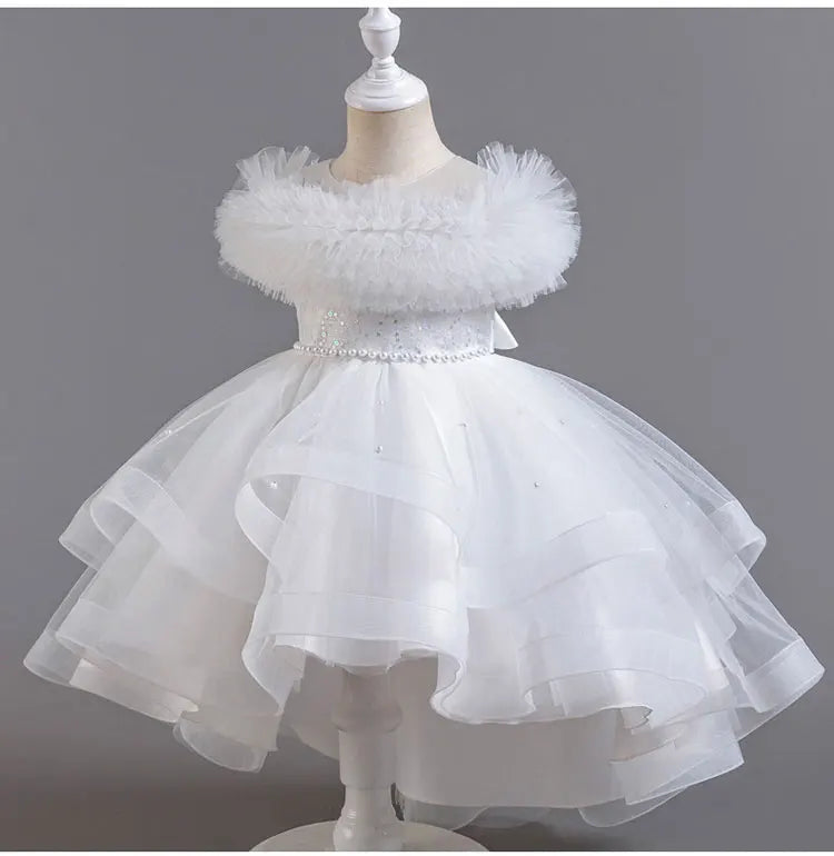 GlamourKids Elegant Lace Mesh Sleeveless Evening Gown for Girls 3-12 - Perfect for Summer Parties