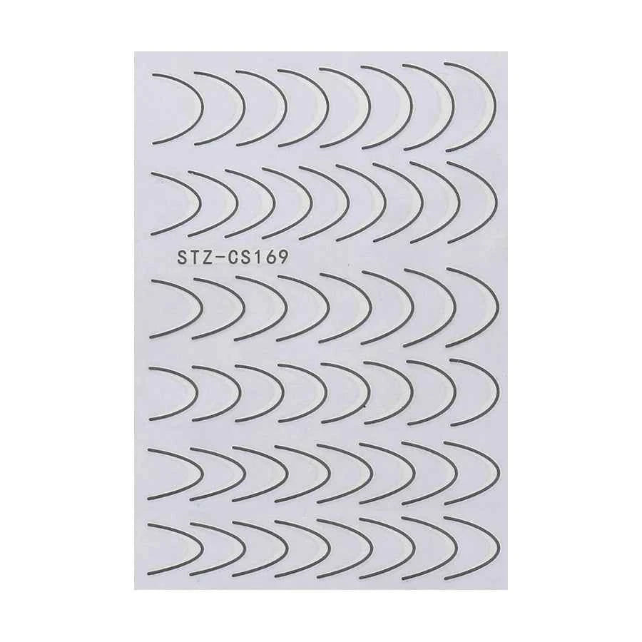 GlamNail Metallic French Line Stickers - 4 Pcs Easy Apply Nail Art Decals for Effortless Manicure Glam