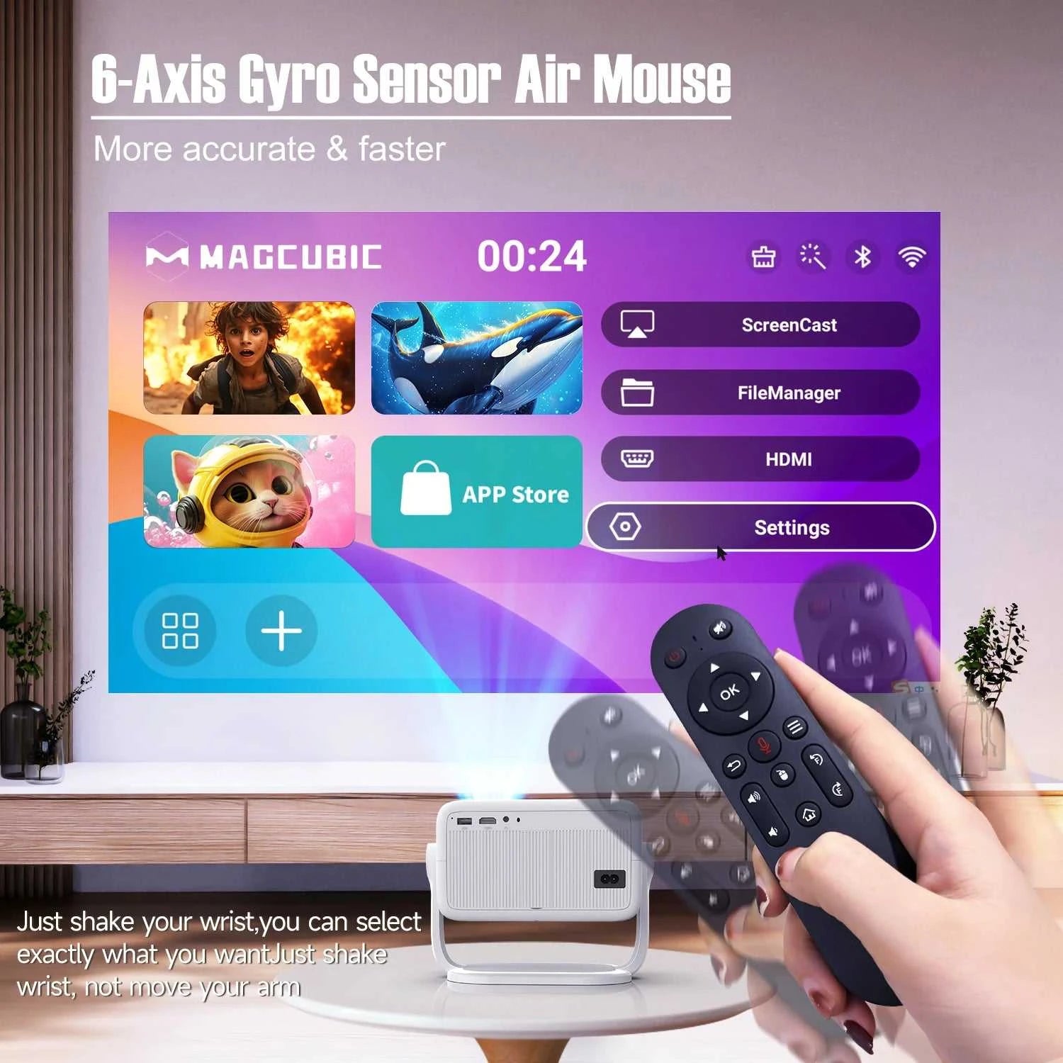 Magcubic 650ANSI 8K Android14 L018 Projector Native 1080P With Auto Keystone Correction Focus Wifi6 BT5.4 Portable Movie Outdoor The jack market .AU The jack market .AU Accessories Electronics $ 193 14:201441169#L018;200007763:201336342;200009209:201447604