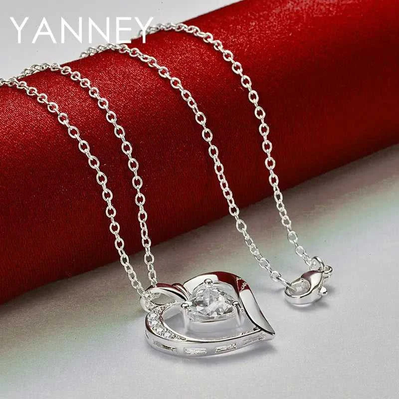 New 925 Sterling Silver 16-30 Inches Luxury AAA Zircon Heart Necklace For Women Fashion Wedding Party Gift Jewelry Charm The jack market .AU The jack market .AU Jewellery & Chains $ 48 200000226:193#Link Chain;200000639:883