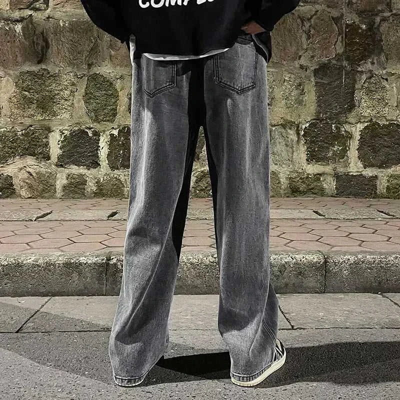 Korean Style Streetwear New Fashion Baggy Casual Men Jeans High Street Harajuku Denim Trousers Men Brand pants Black grey Blue The jack market .AU The jack market .AU Men Fashion $ 36 14:365458#Image color;5:361386