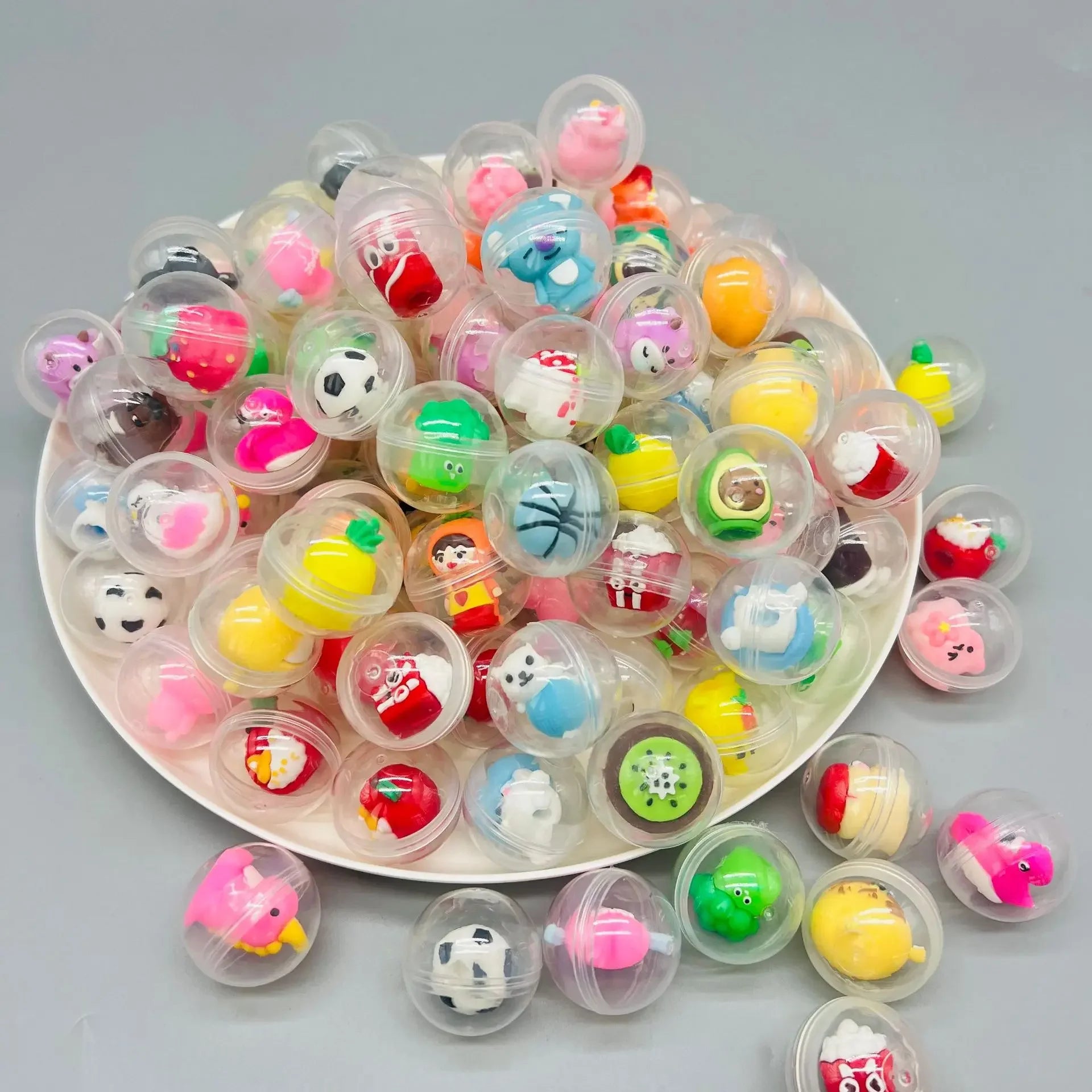 Transparent Twisted Egg for Mini Claw Machine Toys Accessories Cute Animal Plush Dolls Doll Kids Arcade Crane Machine Gift 32mm