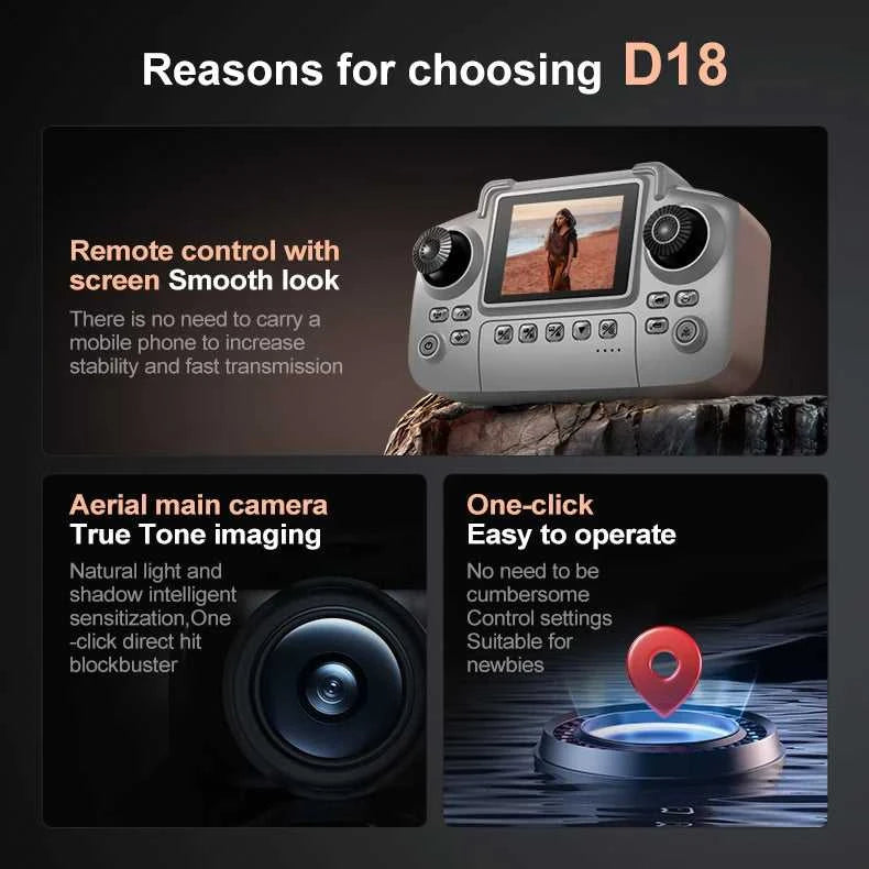 Lenovo D18 Drone 8K Aerial HD Dual Camera Intelligent Obstacle Avoidance Brushless Power GPS Return Screen Remote Control Drone The jack market .AU The jack market .AU Drones $ 105 14:1052#D18-8K HD-Grey