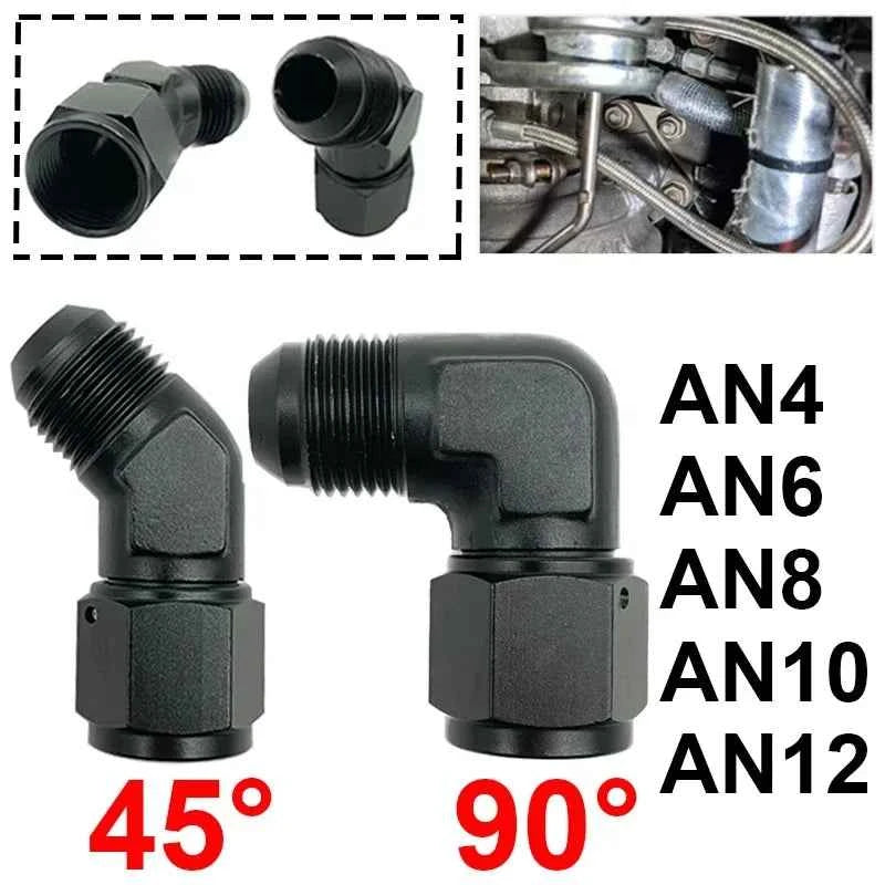 Fuel Oil Transfer Adapters AN4 AN6 AN8 AN10 AN12 Swivel Coupler Union 45 or 90 Degree Male To Female Brass Fitting