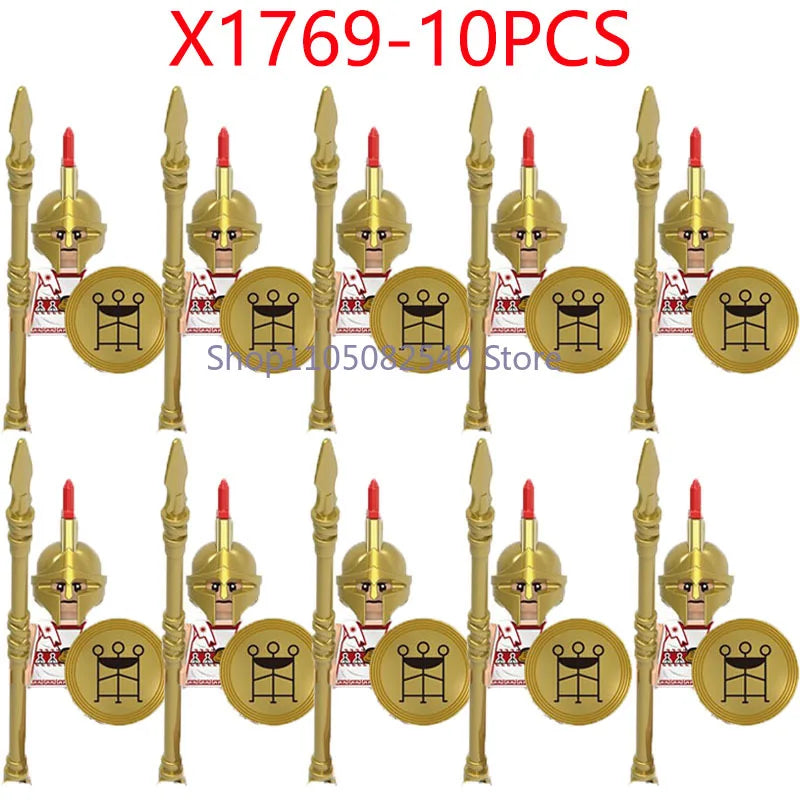 MOC Military Soldier Movie Character Building Blocks Accessories Medieval Castle Knight Helmet Shield Mini Brick Gift Toy E008
