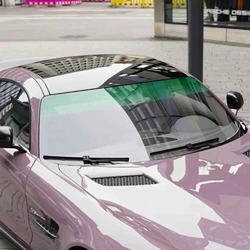 Car Front Windshield Sunshade Protective Film Window Tint Dyeing Film Heat Insulation Sun Protection 20X150cm Vinyl Wrap for Car