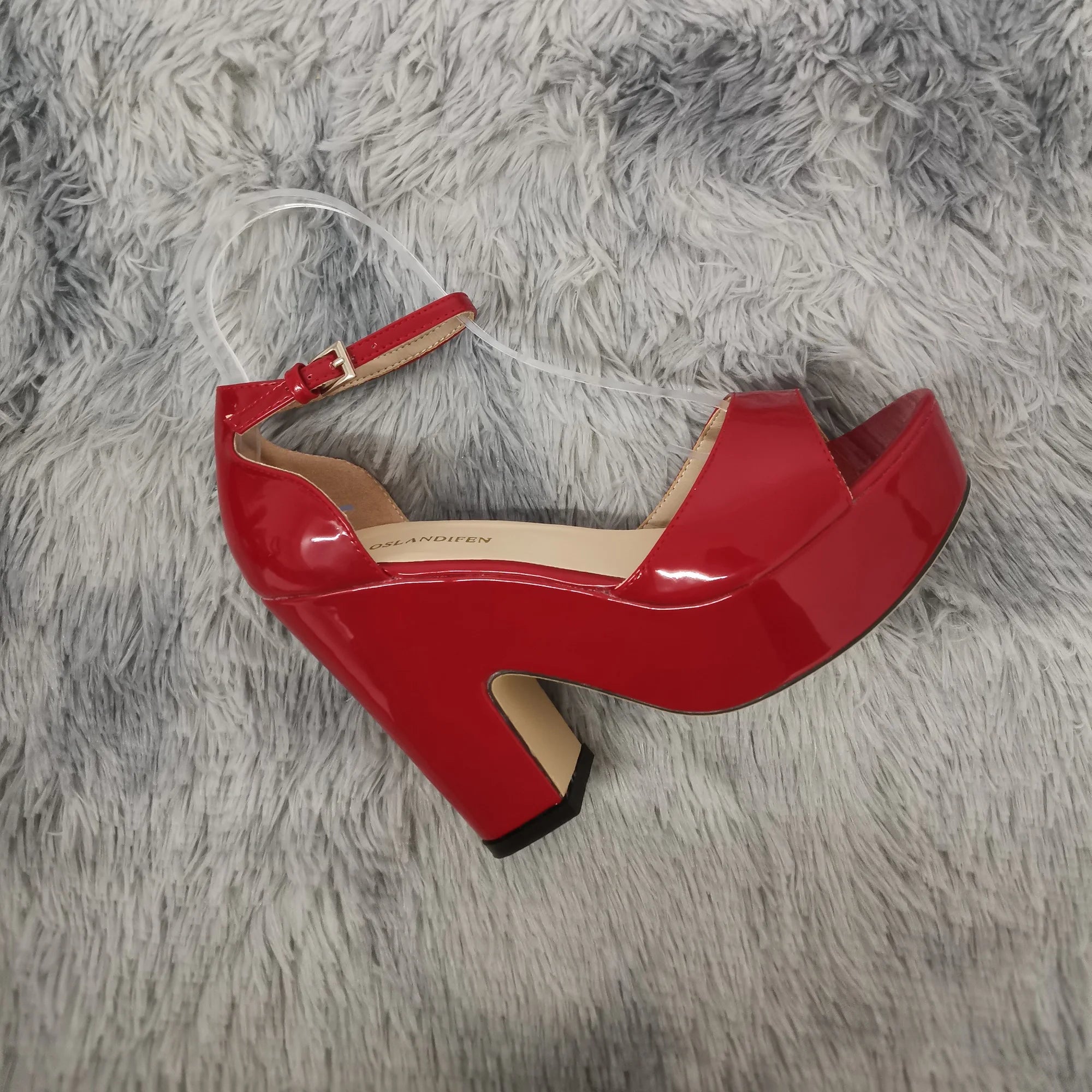 Women Sandals 2026 Summer Ankle Strap Pumps Colourful Sexy Peep Toe Square High Heels Flock Platform Wedding Pole Dancing Shoes