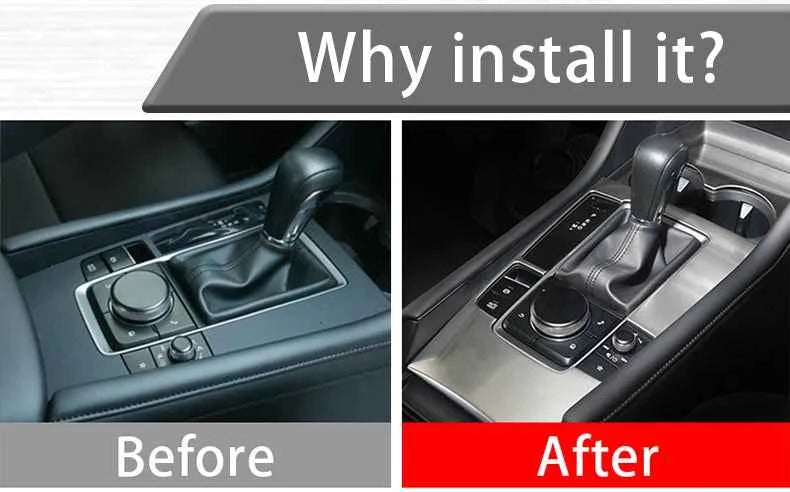 For Mazda 3 BP 2019 2020 2021 2022 2023 2024 2025 Car Central Console Gear Shift Panel Trim Cover Water Cup Frame Accessories