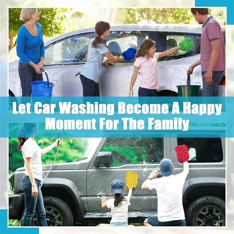 18X16CM Microfiber Car Wash Gloves Auto Gloves Ultra Absorbent Wash Car Sponge Scratch Free Microfiber Car Cleaning Tool