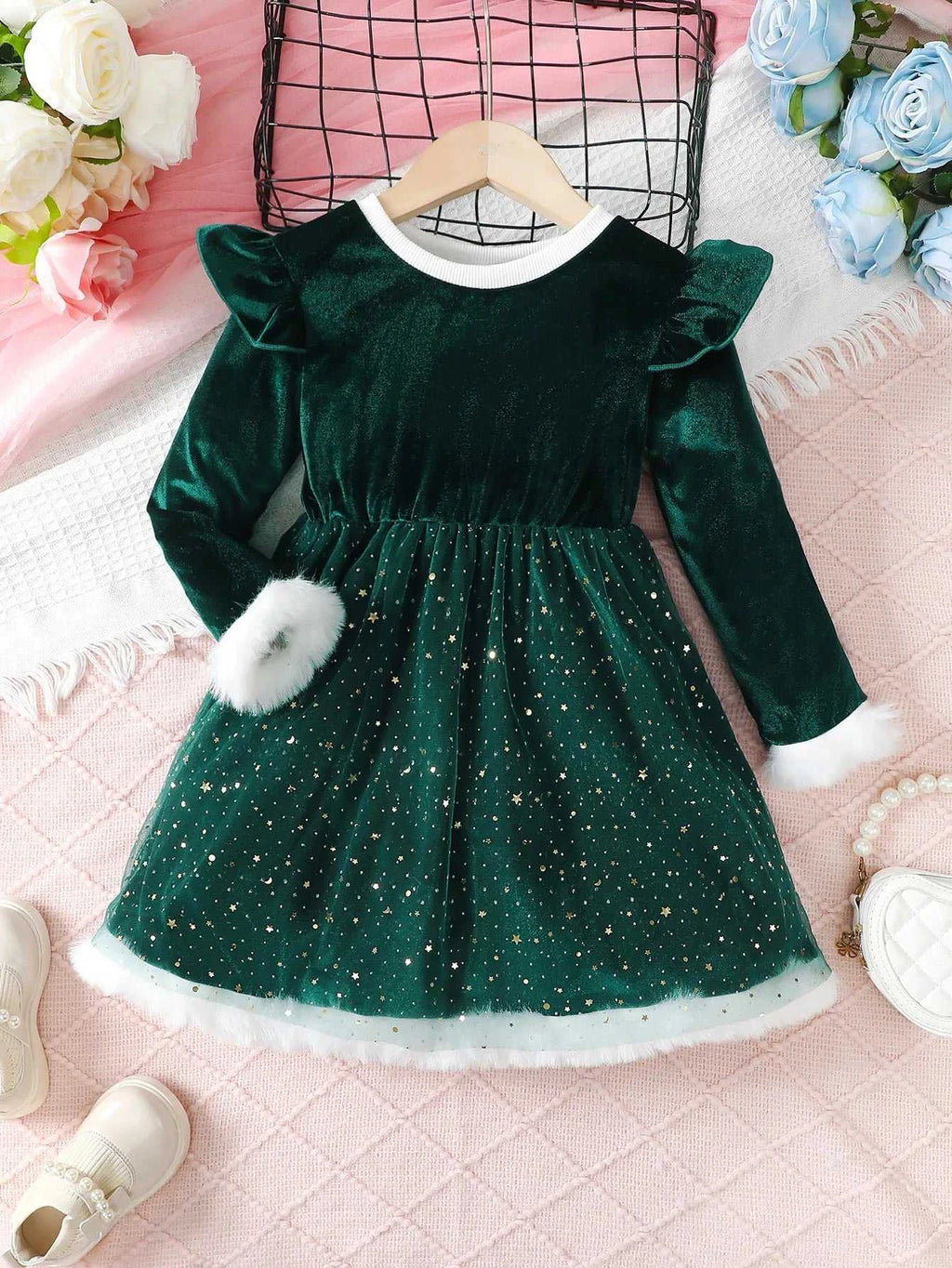 Christmas Dress for Kids Girls 4-7 Years Star Print Long Sleeves Dresses New Year Party Clothing Winter Daily Casual Wear 4Color The jack market .AU The jack market .AU Mum & Kids: Essential Products for Every Family $ 31 14:1254#SHM332-1;200000463:200004187#4Y