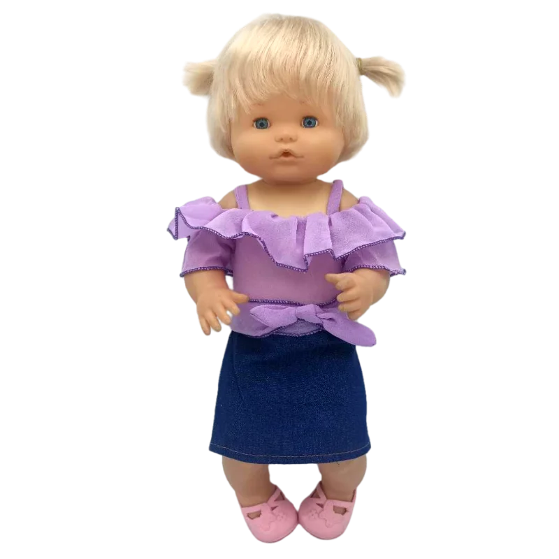 Nenuco 17-Inch Baby Doll Dress - Festive Christmas Tree Design with Red & Green Skirt for 40cm Dolls