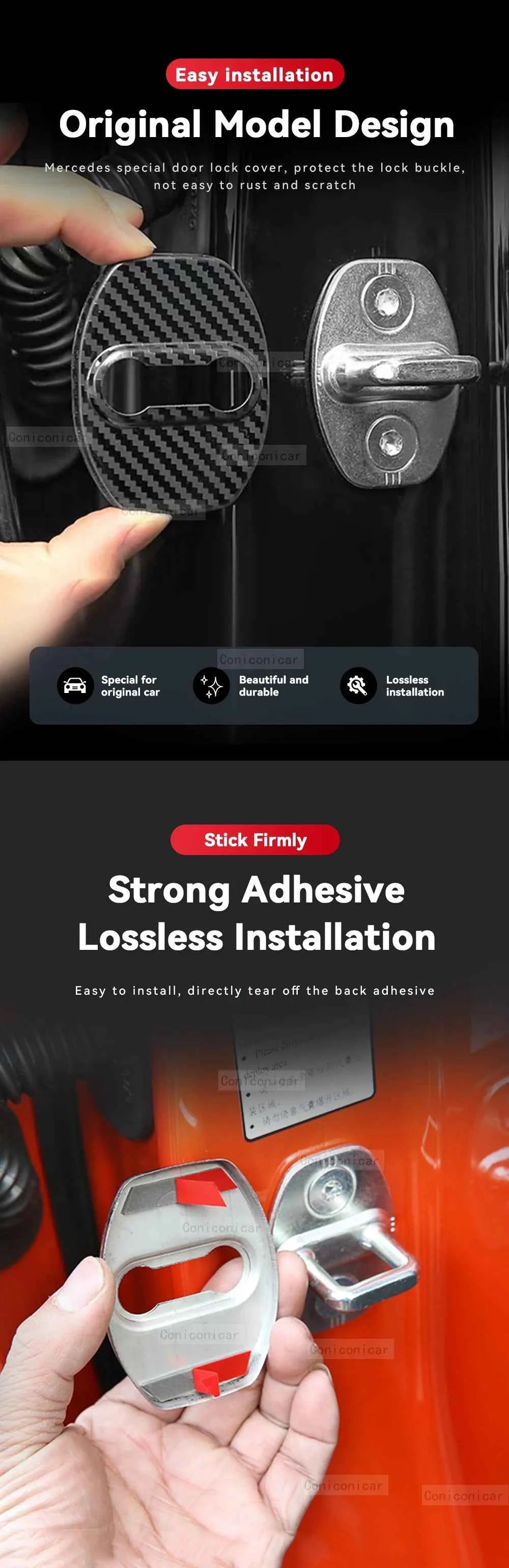 Car Door Lock Protector Cover Stainless Steel For GMC SIERRA 2015-2023 Protect Buckle Anti-rust Decoration Accessories