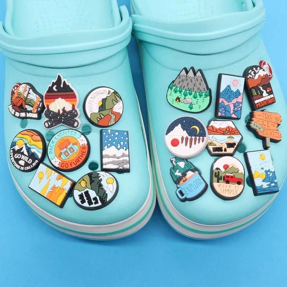 17PCS Life Is Better in The Mountain Go Wild Shoes Charms Accessories Adult Buckle Sandal Decorations DIY kids party gift The jack market .AU The jack market .AU Step Up Your Style: Trendy Shoes for Every Occasion! $ 49 14:6144#17pcs