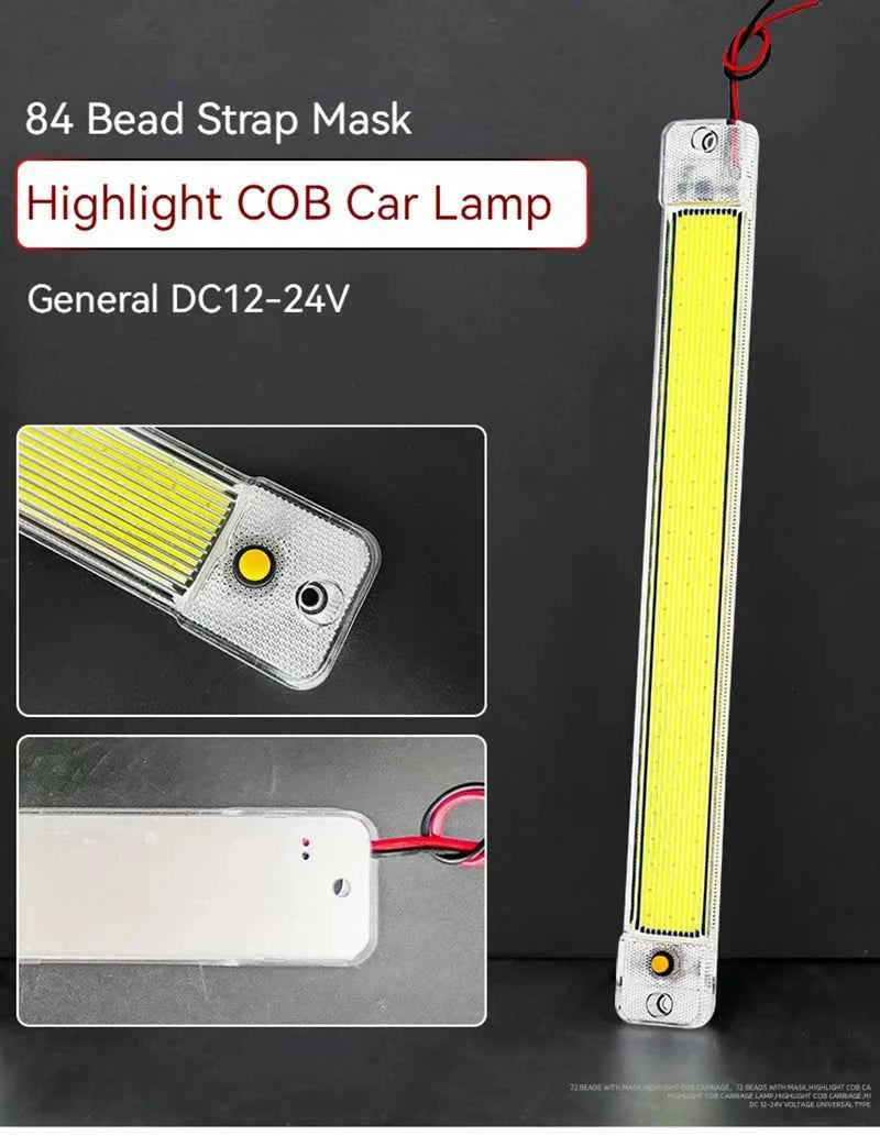 Car Reading Light COB High-brightness thin 12V/24V LED Cabin Interior Light Dome Lamp With Switch For Van Lorry Truck RV Camper