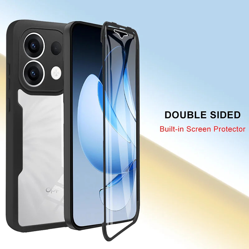 OPPO 360 Full Body Heavy Duty Case - Double-Sided Transparent Soft Cover for Reno 4Z, 5 Lite, 5Z, 7 & 5G