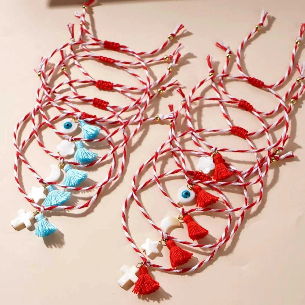 Go2boho Design Tassel Multi Red White Twist Rope Spring Series 2024 Tradition Cute Pendant Greek March Bracelets for Women The jack market .AU The jack market .AU Jewellery & Chains $ 46 200001034:1879172067#B-B23111001I