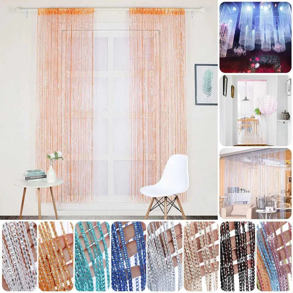 1m*2m Beaded Curtain Door Tassel String Curtain Partition Curtain Silver Tassel Silver Door Curtain Line Curtain Home Decoration The jack market .AU The jack market .AU Home $ 54 14:200003699#WH