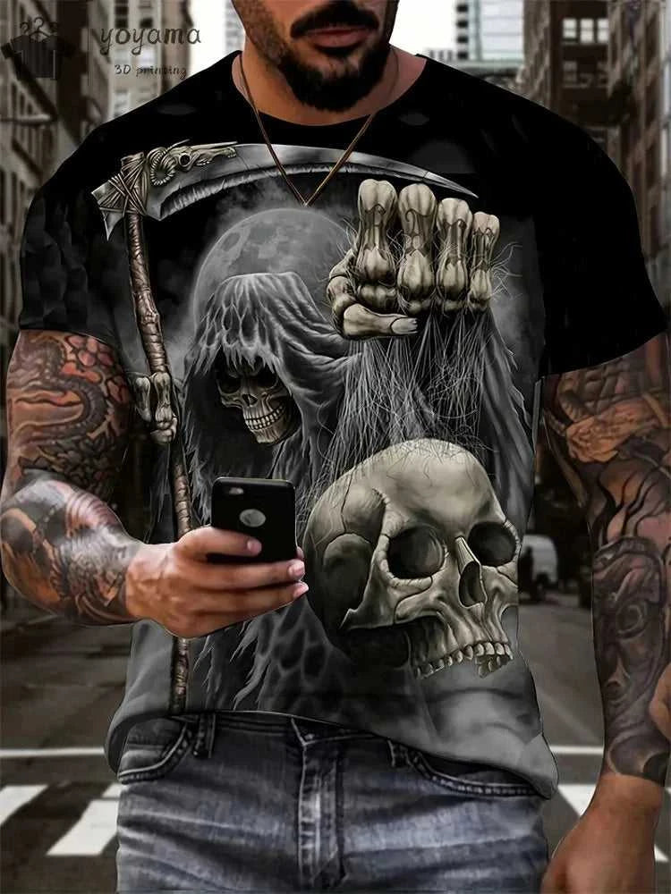 Men's Horror Skull Print T-Shirt 3D Print Vintage O-Neck Short Sleeve Fashion Oversized T-Shirts Men's Summer Street Clothing The jack market .AU The jack market .AU Men Fashion $ 25 14:771#P2TGL22WU;5:100014066