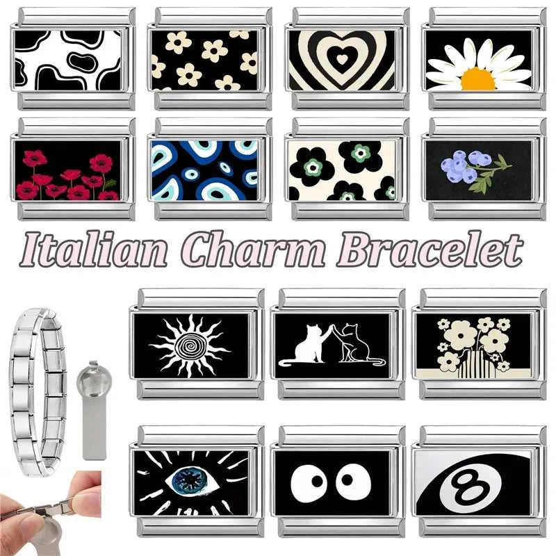 Creative Black Series Cute Rabbit Cat Heart Star Eye Lips Italian Charm Links Fit 9mm Stainless Steel Bracelet DIY Making Gifts The jack market .AU The jack market .AU Jewellery & Chains $ 52 200001034:200003757#A14;200007763:201336100