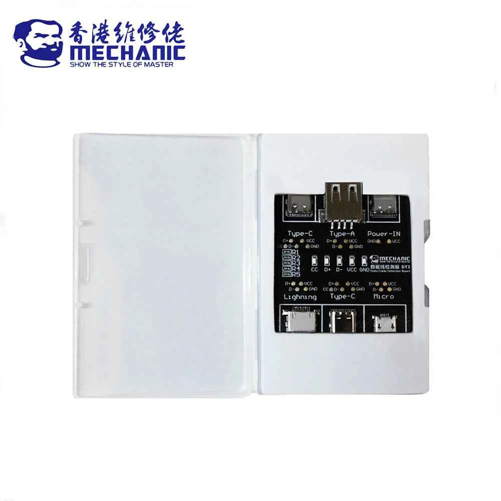 MECHANIC DT3 USB Cable Tester Data Cable Test PCB Board for IPhone Android USB Type-C Lightting Date Cable on-Off Detection