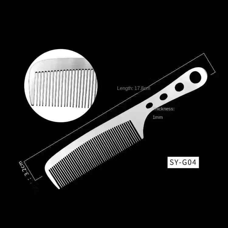 Titanium Steel Hair Comb - Ultra Thin, Anti-Static Design for Professional Barbers and Stylish Men