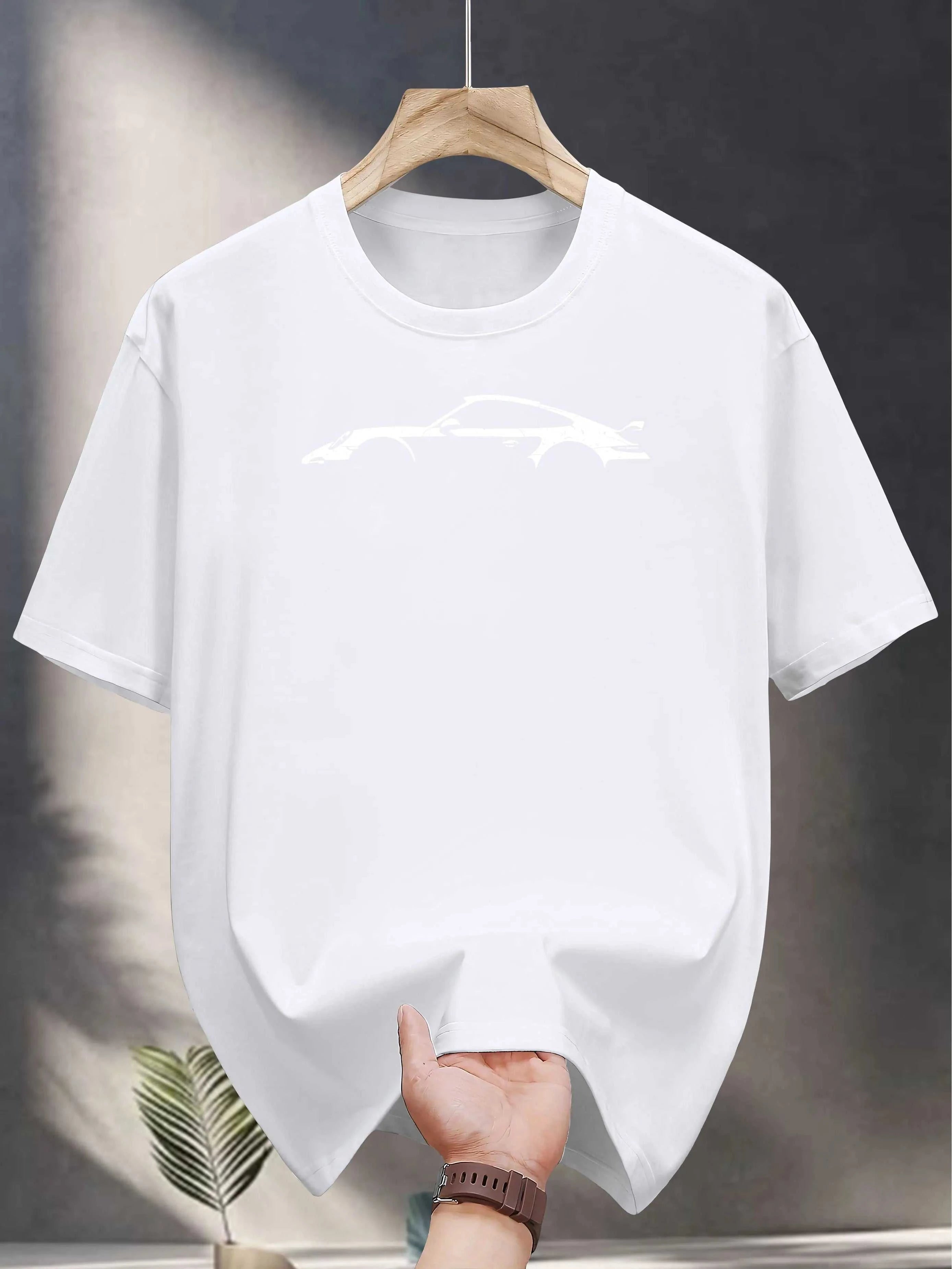 Men's 100% pure cotton fashionable casual loose white car pattern printed round neck short sleeved T-shirt top The jack market .AU The jack market .AU Men Fashion $ 30 14:193#A1543-hei;5:872