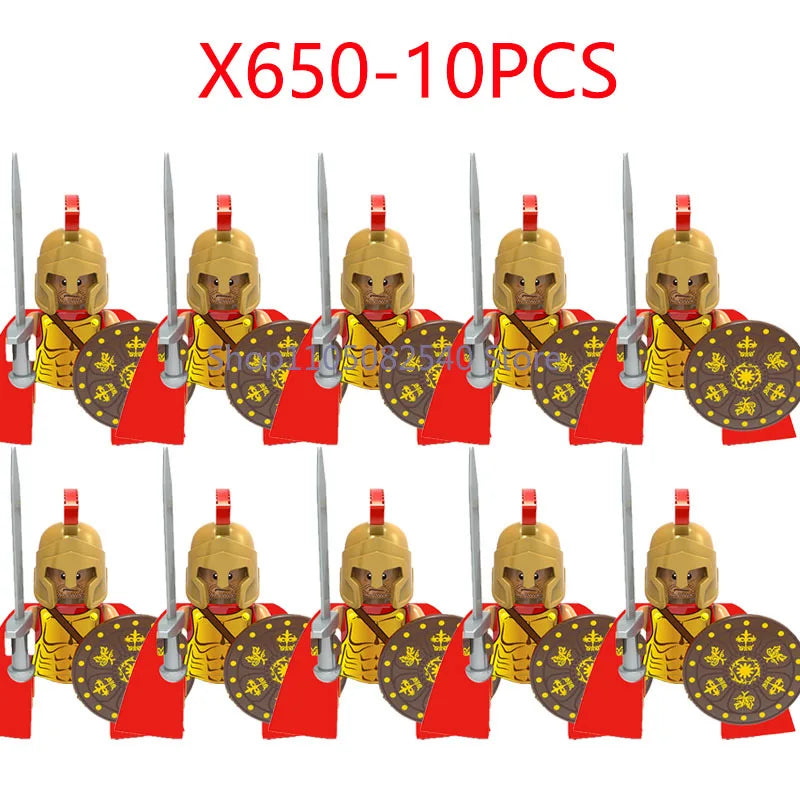 MOC Military Soldier Movie Character Building Blocks Accessories Medieval Castle Knight Helmet Shield Mini Brick Gift Toy E008
