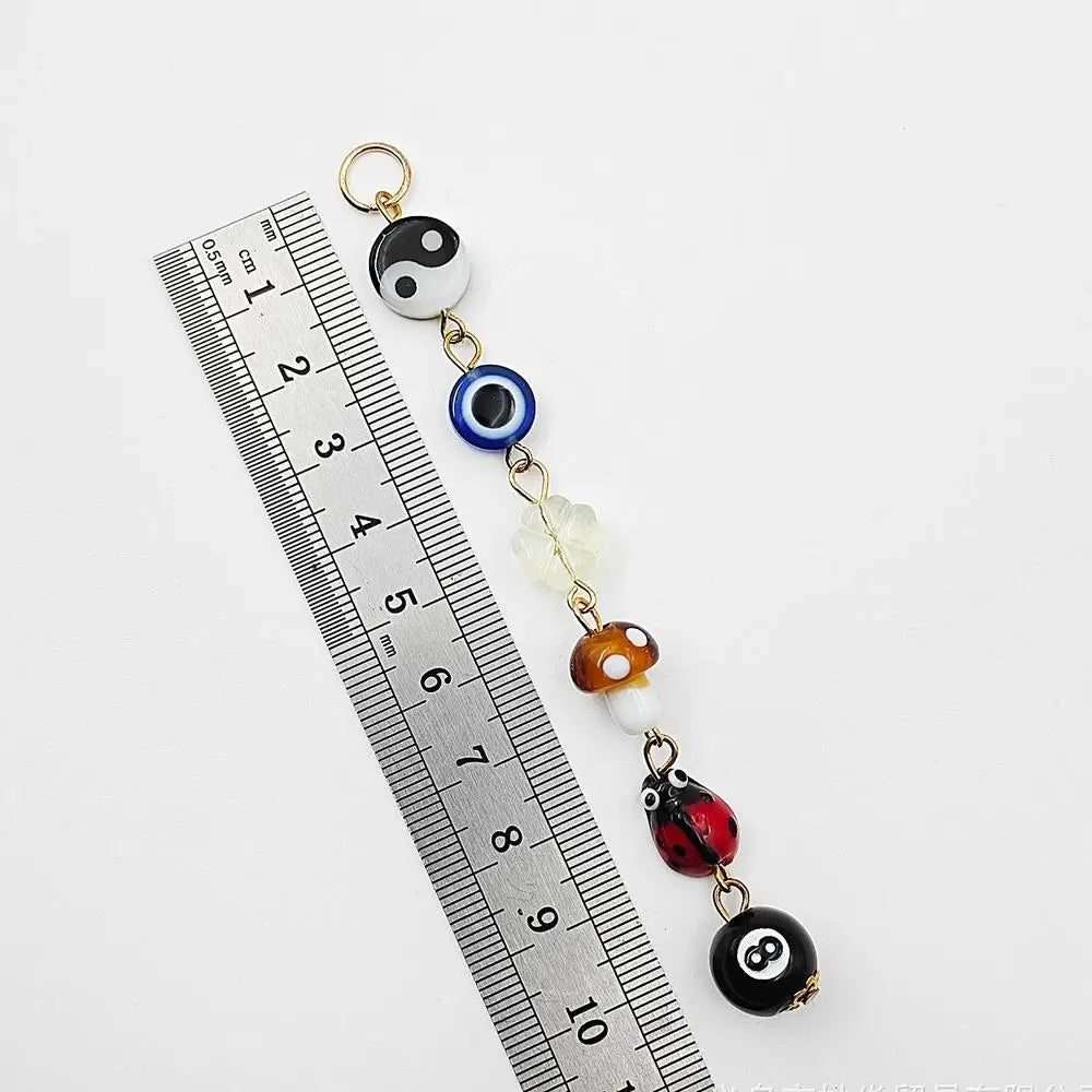 Devil's Eye Clover Mirror Pendant - Boho-Chic Demon Eye Charm for Lucky Rear View Car Accessory