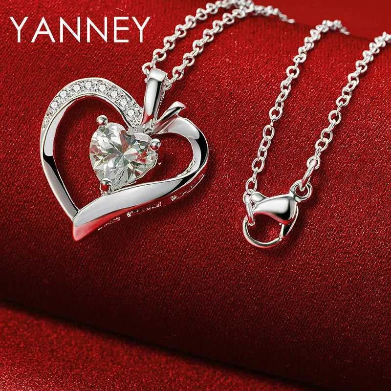 New 925 Sterling Silver 16-30 Inches Luxury AAA Zircon Heart Necklace For Women Fashion Wedding Party Gift Jewelry Charm The jack market .AU The jack market .AU Jewellery & Chains $ 48 200000226:193#Link Chain;200000639:883