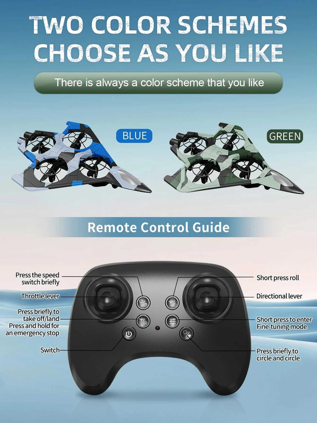 Quadcopter Remote Control Aircraft Drone Model Hovering Flight Fighter Fixed Height Rolling Stunt Toy Fall Resistant Kids Aldult The jack market .AU The jack market .AU Drones $ 70 14:29#E76 blue deone