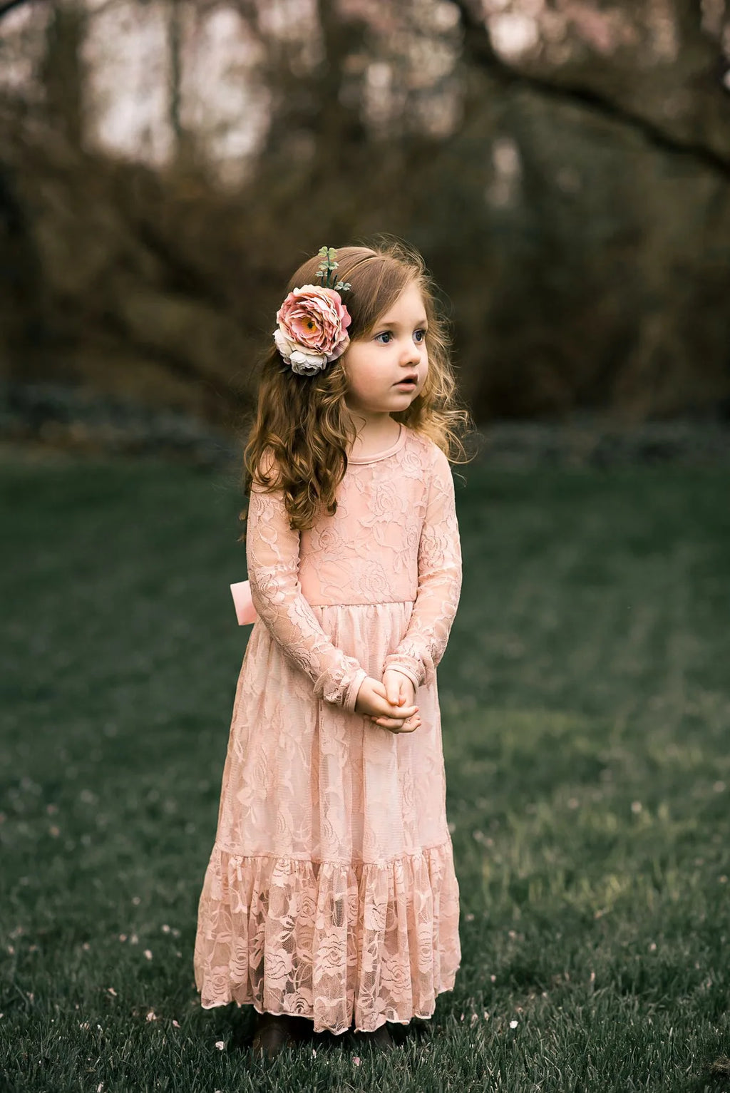 Princes Girls Lace Flower Girl Dress - Elegant Wedding Party Wear for Ages 2-12