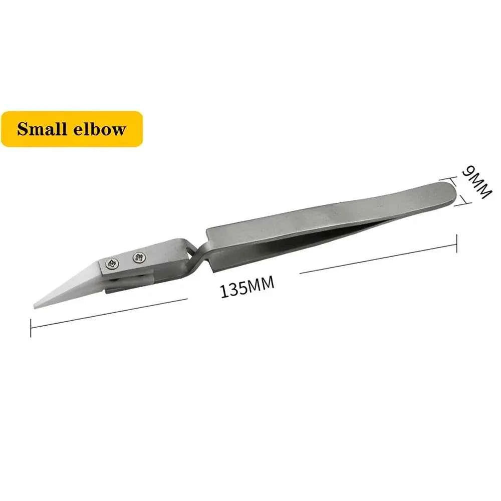 Ceramic Precision Tweezers - Anti-Static, Acid Resistant, Stainless Steel for Electronics Repair
