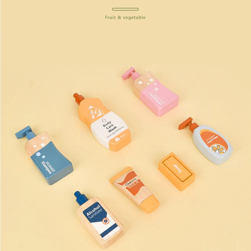 Children Pretend Play Wooden Milk Drink Set Kitchen Food Toys Montessori Learning Educational Kids Simulation Imitation Game