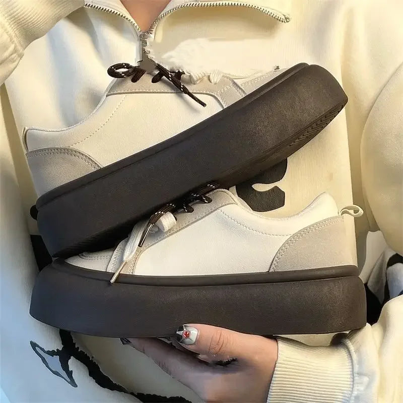 Fashion 2025 Round Toe Lace Up Women's Shoes Offers Trends Original 39 Walking Y2k New Aesthetic Cheap Ladies Footwear On Sale