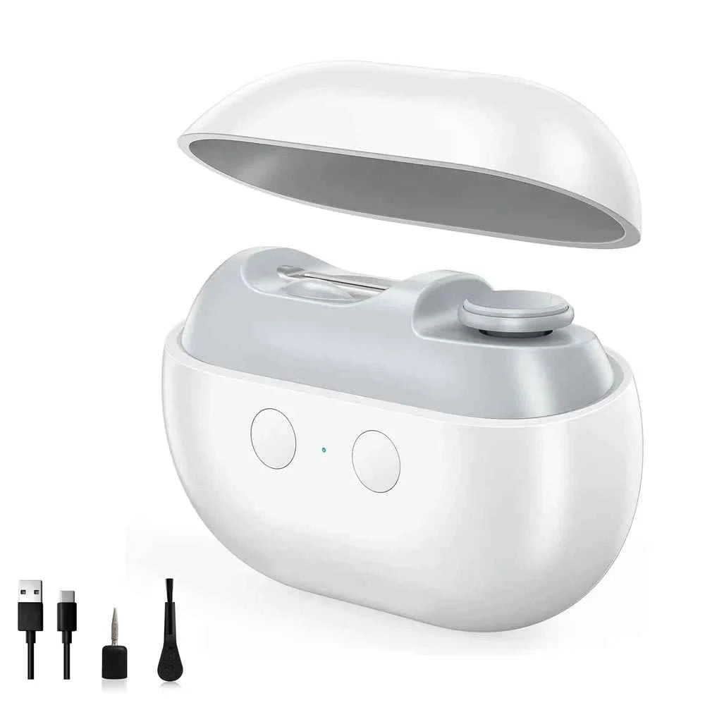 Rechargeable Electric Nail Clipper & Trimmer with Light - Portable Fingernail Cutter and Storage