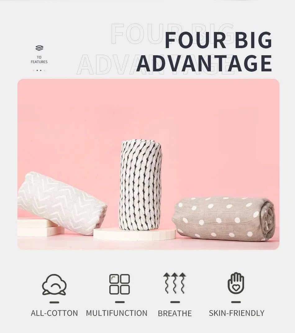 Baby 100% Cotton Muslin Swaddle Blanket Newborn Bath Towel Multi Designs Functions Baby Wrap Infant Quilt The jack market .AU The jack market .AU Mum & Kids: Essential Products for Every Family $ 28 14:1254#21;5:56964930#120x110cm