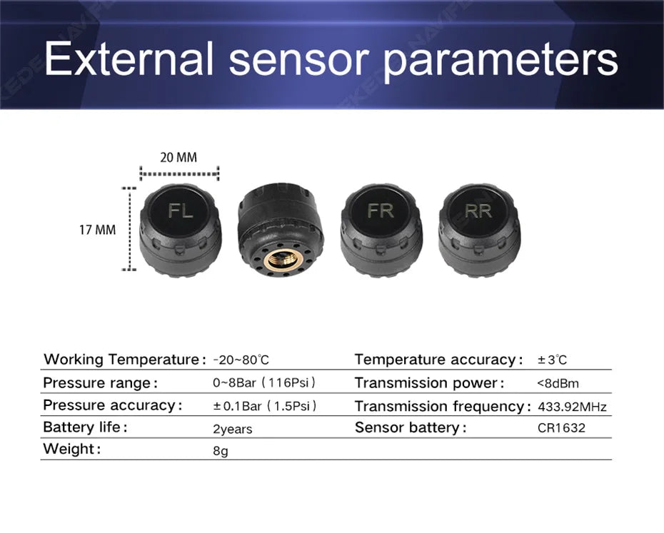 Original Car Design Dedicated Intelligent TPMS Compact and unobtrusive Accessories New Upgraded Tire Pressure Monitoring System