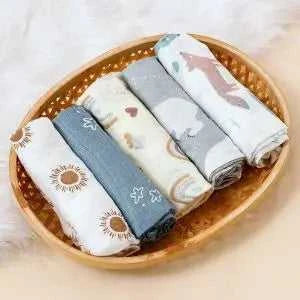Kangobaby #My Soft Life# 5pcs Multifunctional Baby Muslin Bib Newborn Blanket Breathable Child Scarf 60x60cm The jack market .AU The jack market .AU Mum & Kids: Essential Products for Every Family $ 34 14:1052#CP04