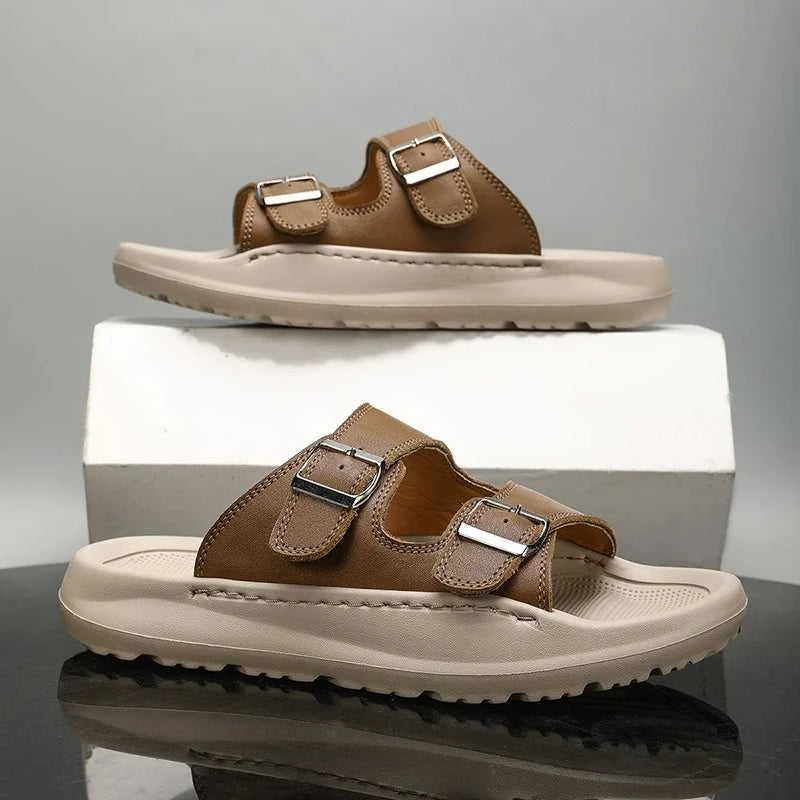 Italian Leather Double Buckle Cowhide Slippers for Men Hotel Beach Summer Shoes High Quality Slip on Light Flats Male Flip Flops The jack market .AU The jack market .AU Step Up Your Style: Trendy Shoes for Every Occasion! $ 90 14:193;200000124:100013888