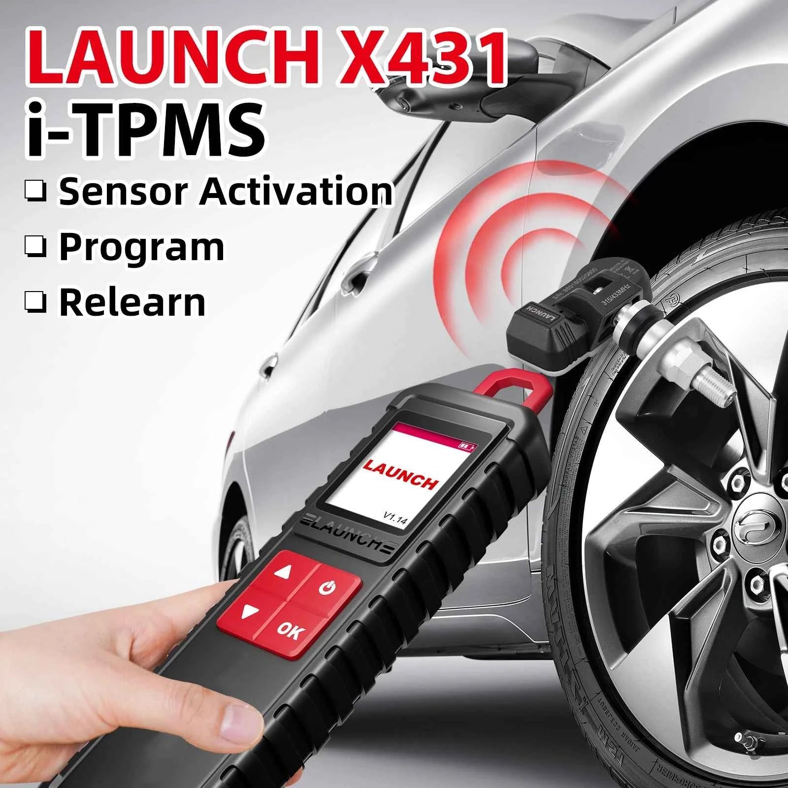 LAUNCH X431 i-TPMS Tire Pressure Diagnostic Tool Activate 315MHz/433MHz TPMS Sensor Programming Learning for X431 V VS TSGUN