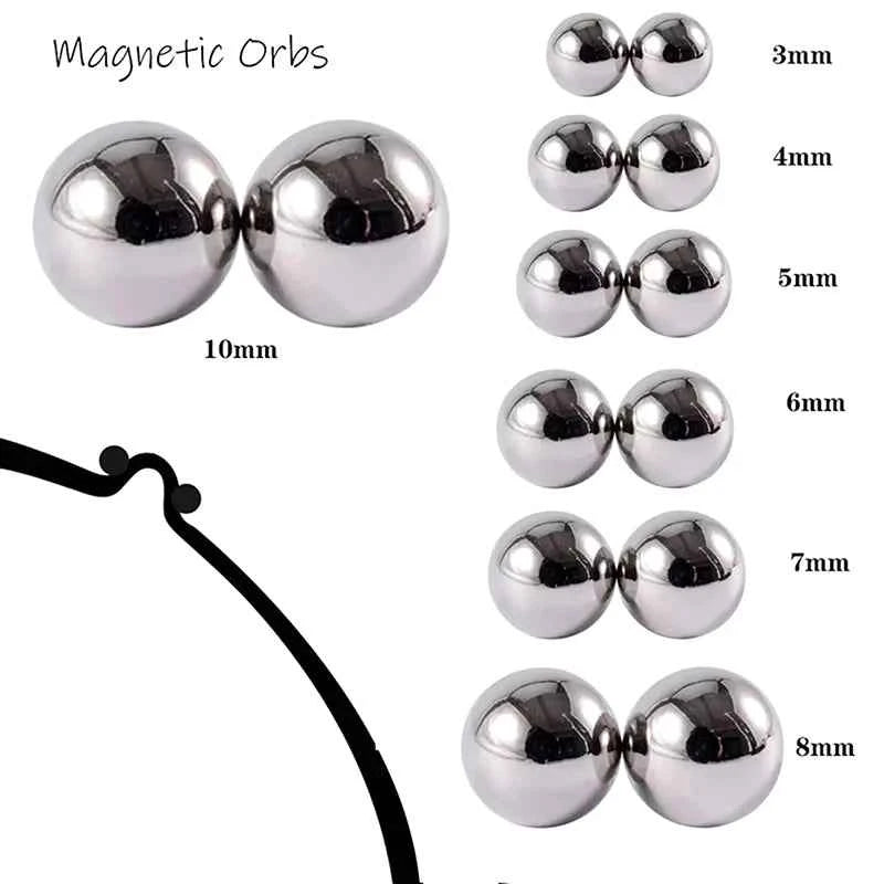 LM Magnetic Nipple Clamps - 2pcs Non-Piercing Strong Bondage Balls for Couples - Explore Your Sensuality