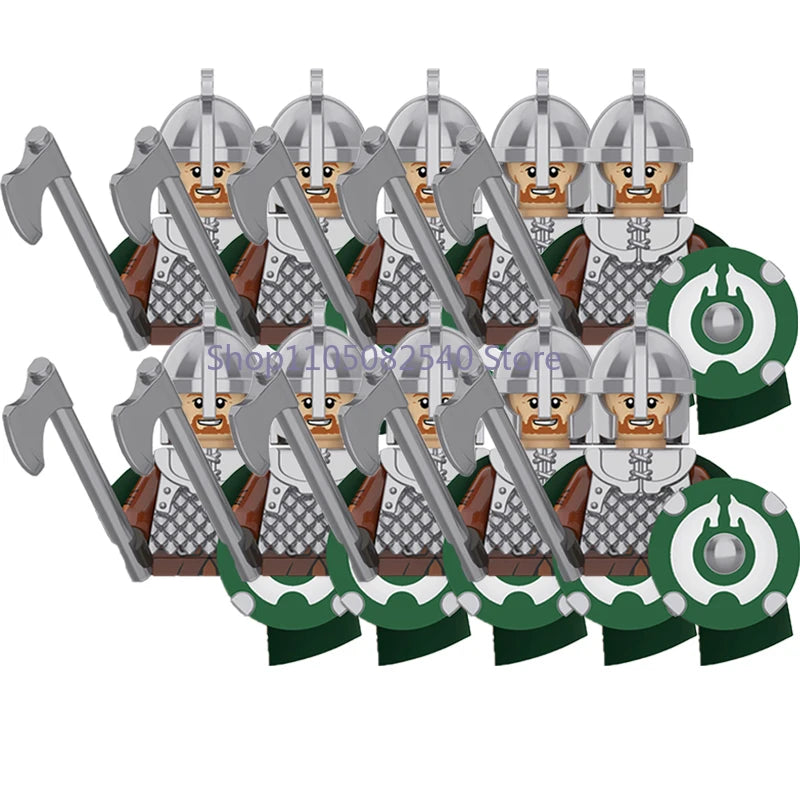 MOC Military Soldier Movie Character Building Blocks Accessories Medieval Castle Knight Helmet Shield Mini Brick Gift Toy E008