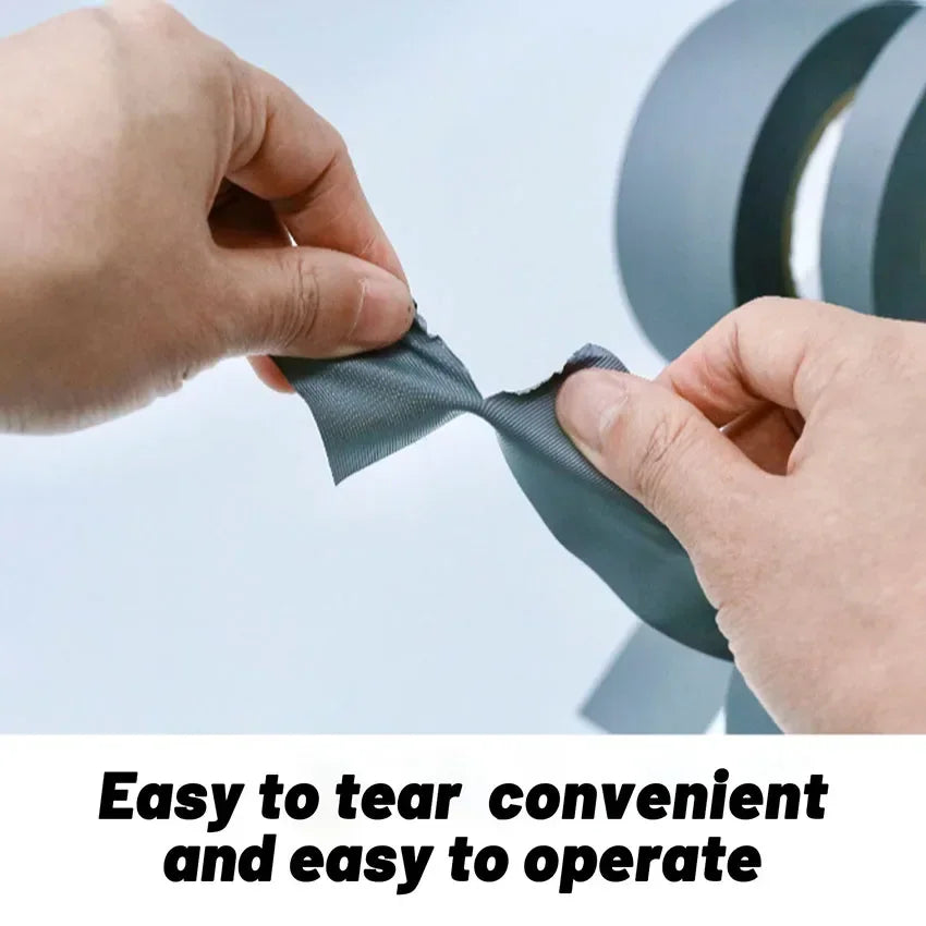 10m Thick Industrial Tape (Silver-Gray) - Single-Sided, Waterproof/Windproof, Wear-Resistant for Repair & Bundle Tasks
