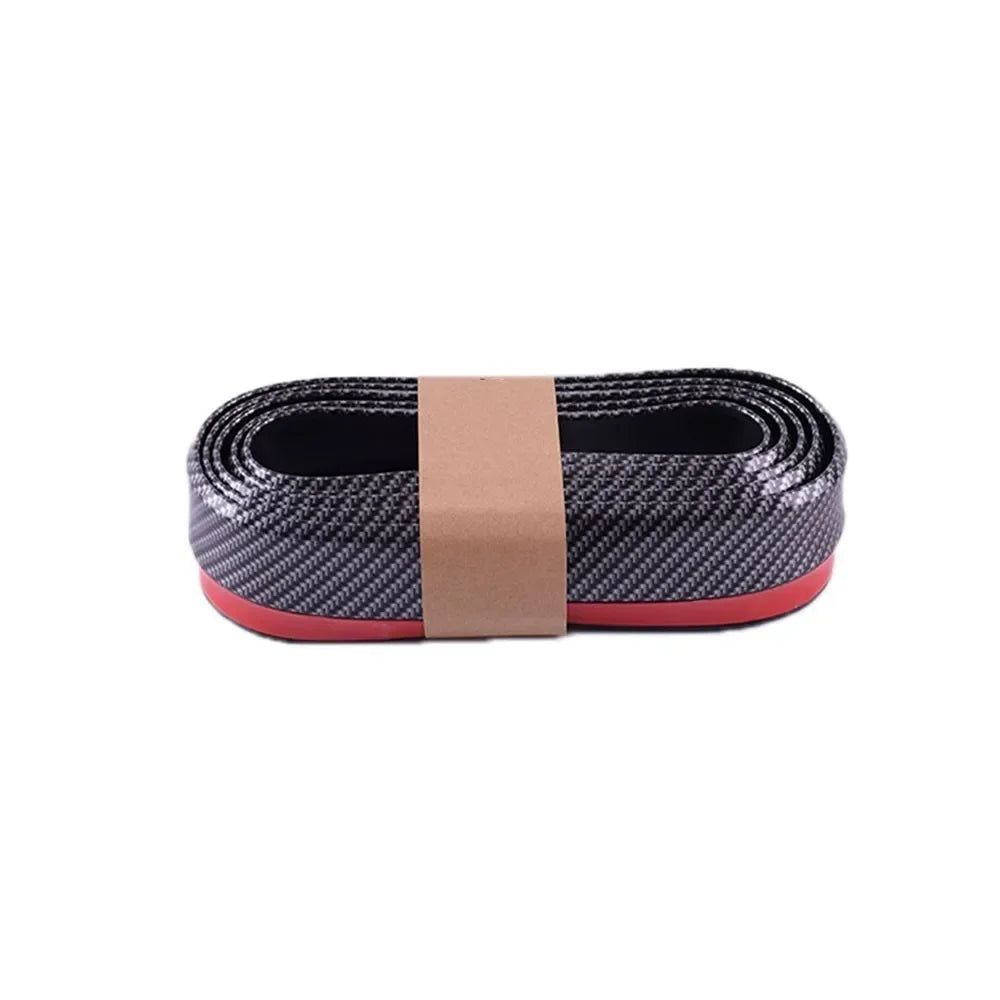 2.5M Car Front Bumper Lip Protector Carbon Fiber Rubber Splitter Chin Spoiler Side Skirt Rubber Anti Scratch Protector Body Kit