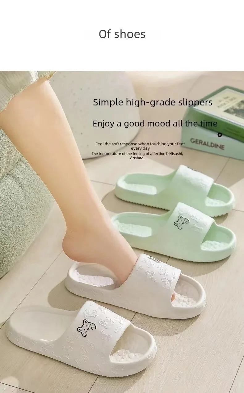 Women Summer EVA Slippers Indoor Home Bath Non Slip Soft Wide Comfort Couple Slippers Unisex Outdoor Beach Flip Flops Men Slides