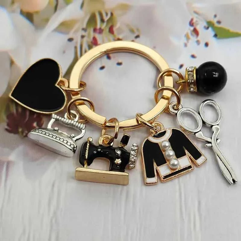 Fashion enamel sewing machine clothes tailor key chain scissors iron key chain women gift DIY jewelry handmade The jack market .AU The jack market .AU Jewellery & Chains $ 48 14:29#silver