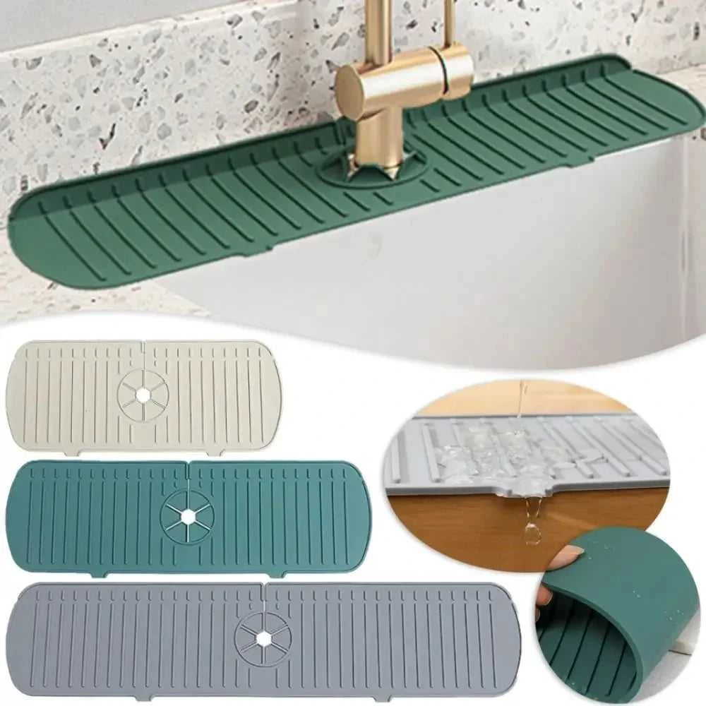 Silicone Drain Mat, Kitchen Faucet Sink Splash Guard, Sink Draining Pad Behind Faucet,For Kitchen & Bathroom Countertop Protect The jack market .AU The jack market .AU $ 50 14:29#35CM White