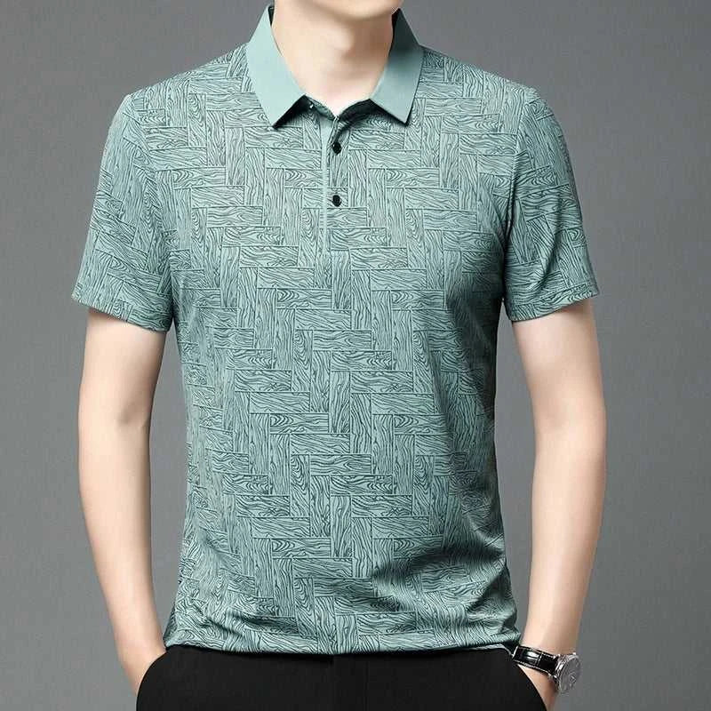 2024 Summer New Men's Business Print Short Sleeved POLO Shirt Comfortable and Cool Casual Fashion T-shirt The jack market .AU The jack market .AU Men Fashion $ 30 14:350852;5:4182