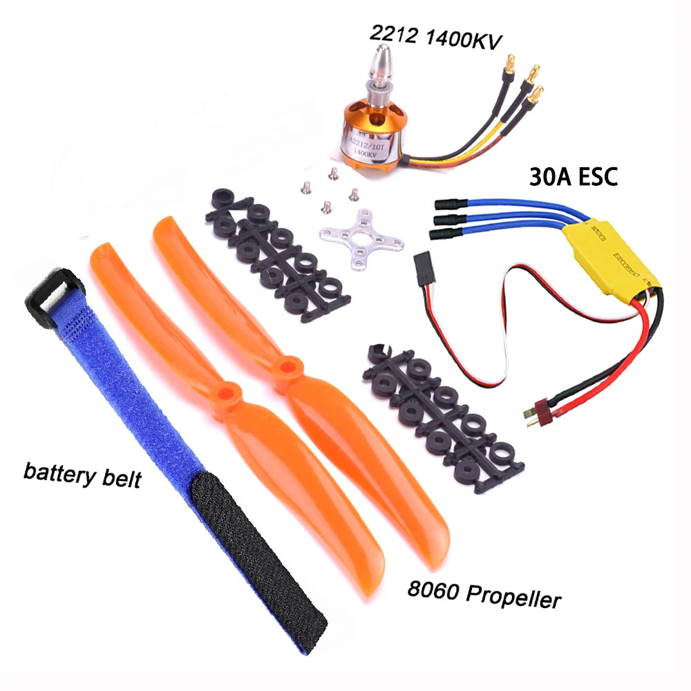 XXD A2212 2212 1400KV Brushless Motor 30A ESC Motor SG90 9G Micro Servo 8060 Propeller Set for RC Fixed Wing Plane