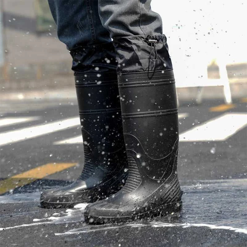 Black High-Top Men's Rain Boots, Adjustable Drawstring Long Boots, Wear-Resistant, Non-Slip, Outdoor Fishing Waterproof Boots, Farm Work Rain Boots, Pvc Water Boots The jack market .AU The jack market .AU Step Up Your Style: Trendy Shoes for Every Occasion! $ 71 14:193;200000124:200000364